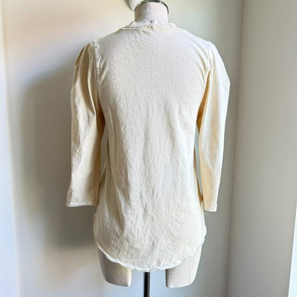Free People We The Free Puff Shoulder ‘Clover’ Cotton Top – Cream M - Picture 4 of 9